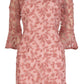 Adrianna Papell Women's Off The Shoulder Embroidered Sheath Dress Pink Size 4