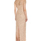 Adrianna Papell Women's Embroidered Metallic Gown Brown Size 0