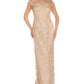 Adrianna Papell Women's Embroidered Metallic Gown Brown Size 0