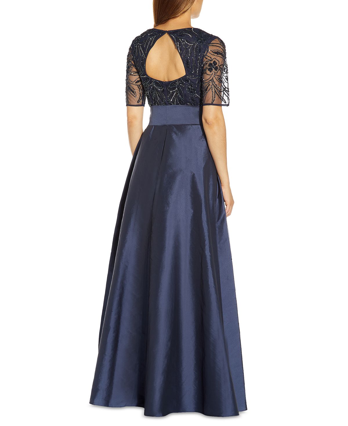 Adrianna Papell Women's Embellished Bodice Ball Gown Blue Size 2
