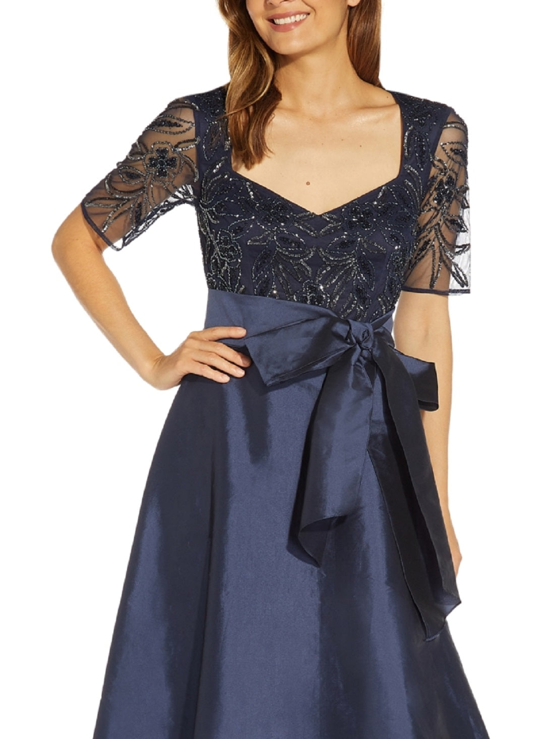 Adrianna Papell Women's Embellished Bodice Ball Gown Blue Size 2