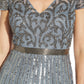 Adrianna Papell Women's Embellished V Neck Gown Blue Size 6