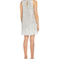 Adrianna Papell Women's Back Lined Sleeveless Round Neck Short Party Shift Dress White Size 2