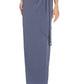 Adrianna Papell Women's Metallic Knit Long Draped Column Gown Blue Size 10