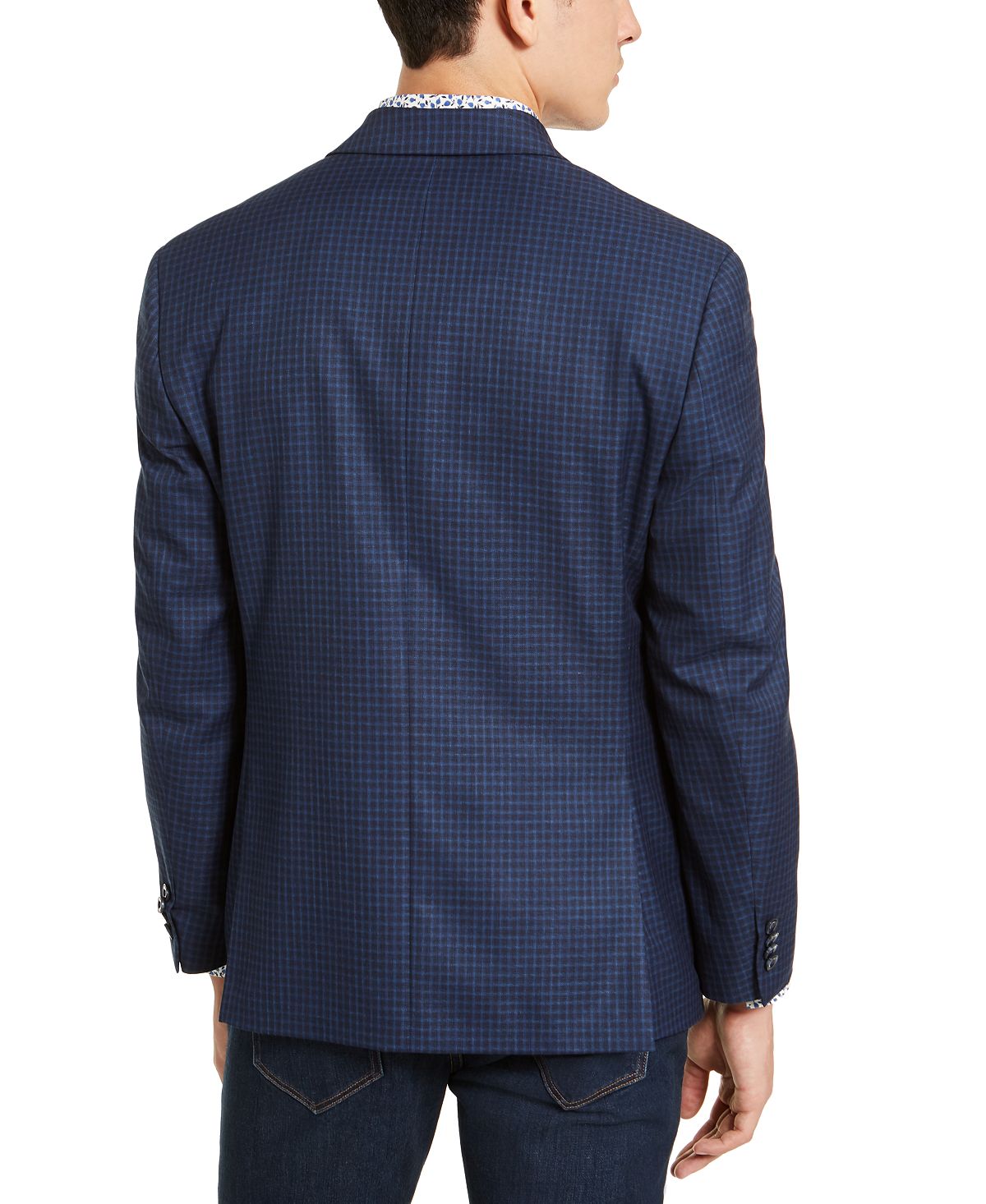 Michael Kors Men's Classic Fit Check Sport Coat Blue Size 44
