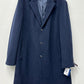 Tommy Hilfiger Men's Addison Wool-Blend Trim Fit Overcoat Blue Size 46
