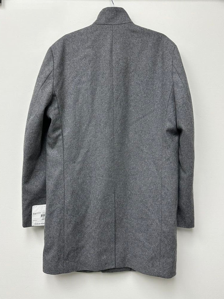 Calvin Klein Men's Mayden Slim-Fit Overcoat Gray Size 40