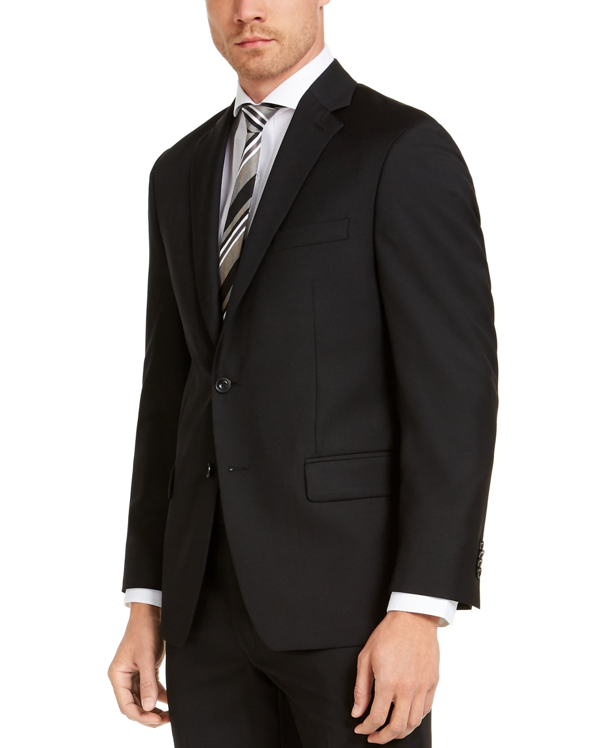 Michael Kors Men's Modern Fit Airsoft Stretch Suit Jackets Black Size 46