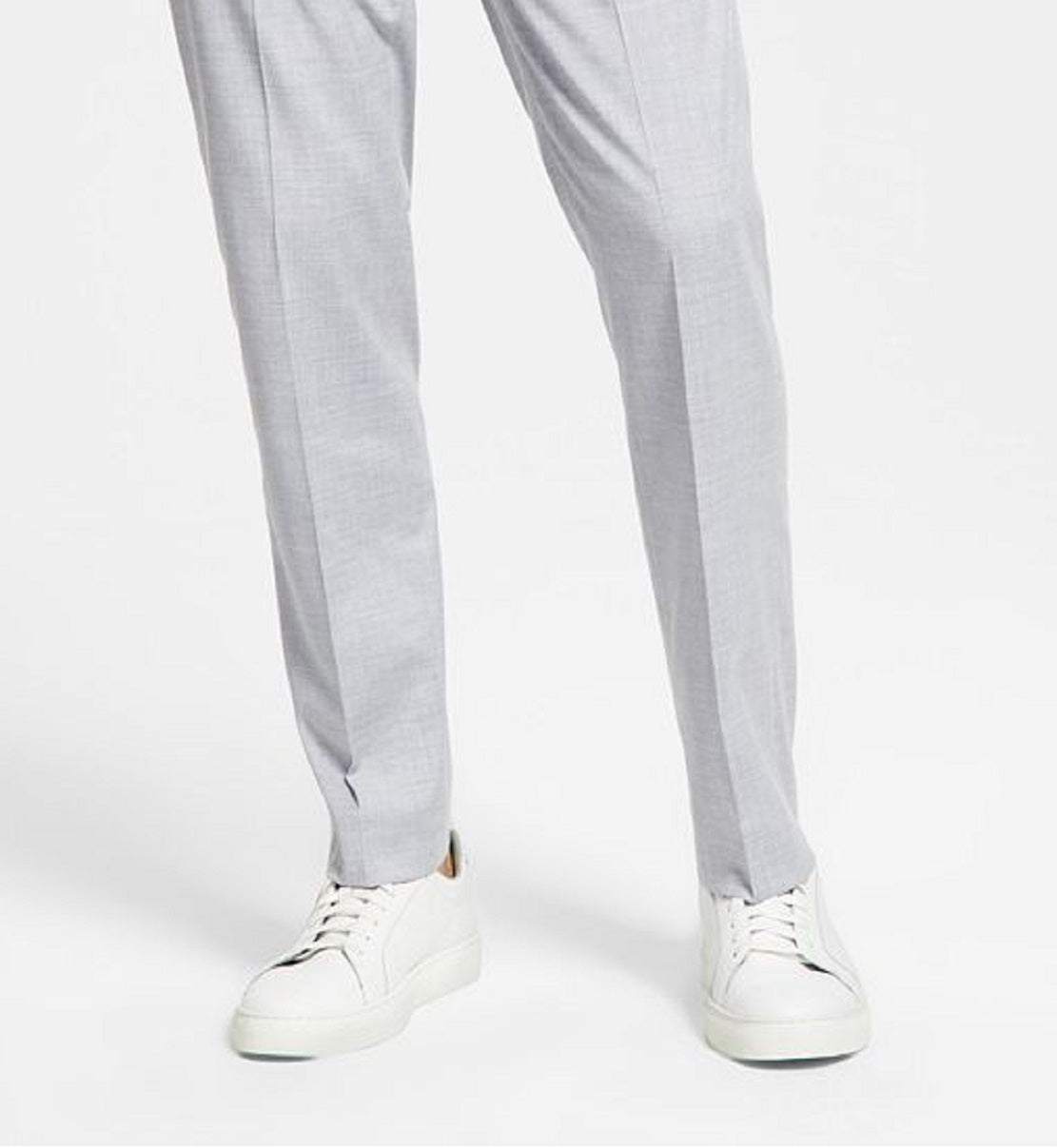 Alfani Men's Slim Fit Stretch Solid Suit Pants Gray Size 34X32