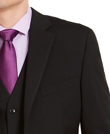 Alfani Men's Classic Fit Stretch Solid Suit Jacket Black Size 38