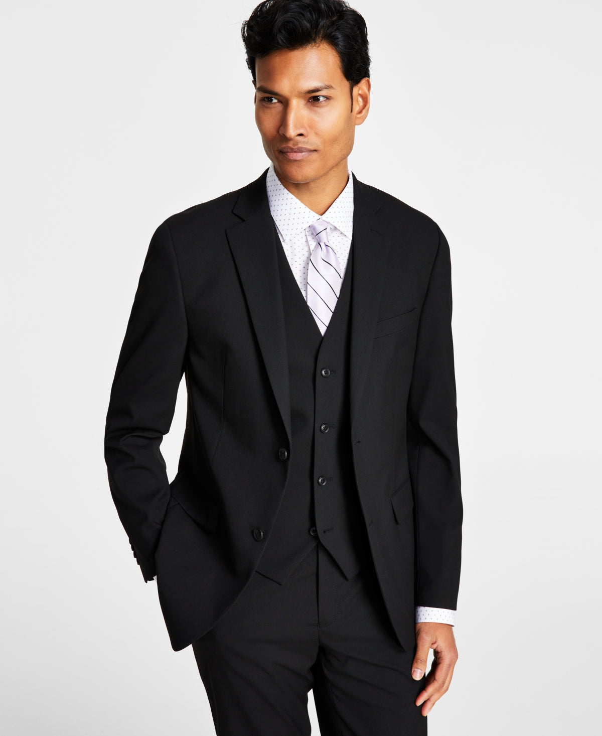 Alfani Men's Slim Fit Stretch Solid Suit Jacket Black Size 42