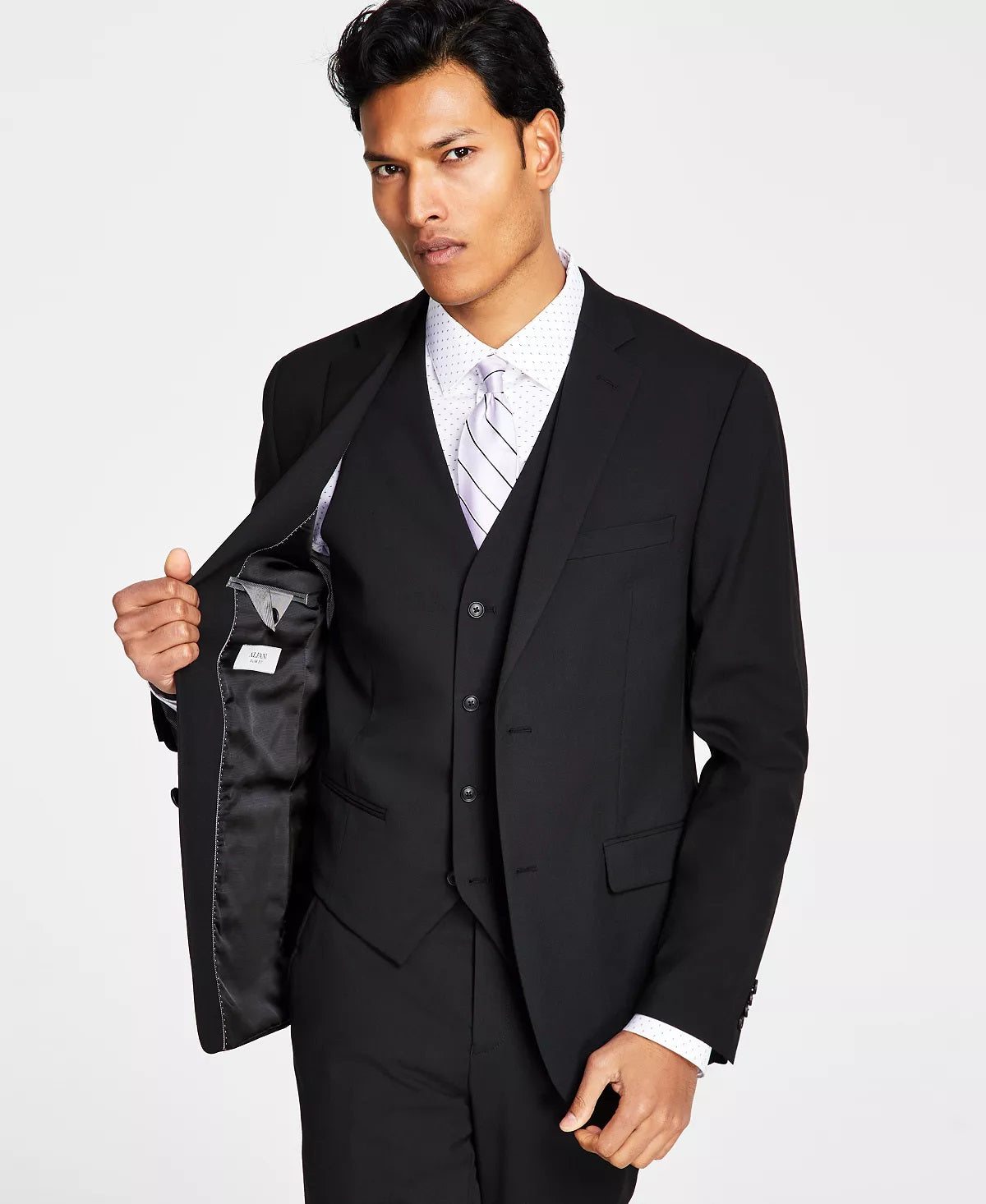 Alfani Men's Slim Fit Stretch Solid Suit Jacket Black Size 44