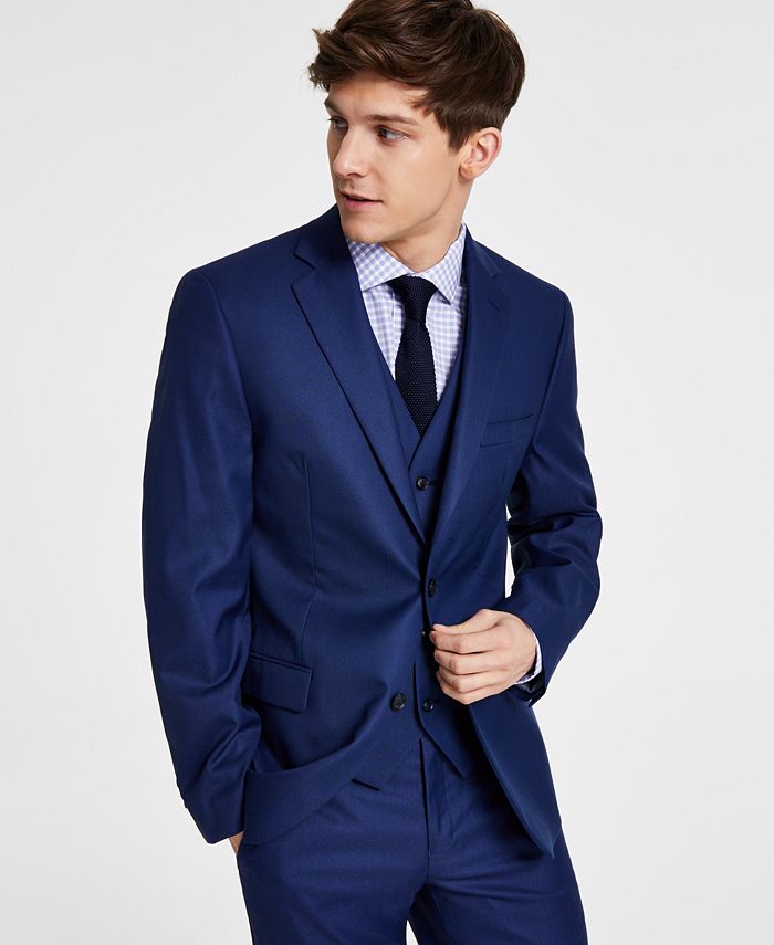 Alfani Men's Slim Fit Stretch Solid Suit Jacket Blue Size 42