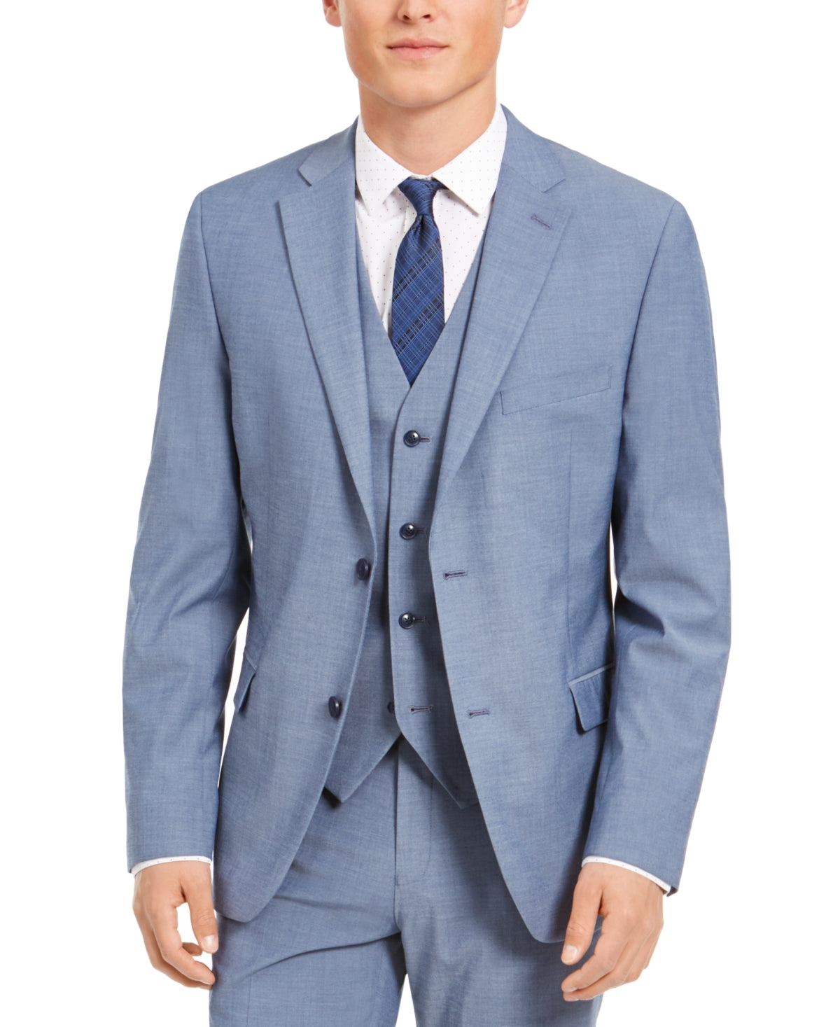 Alfani Men's Slim Fit Stretch Solid Suit Jacket Blue Size 40