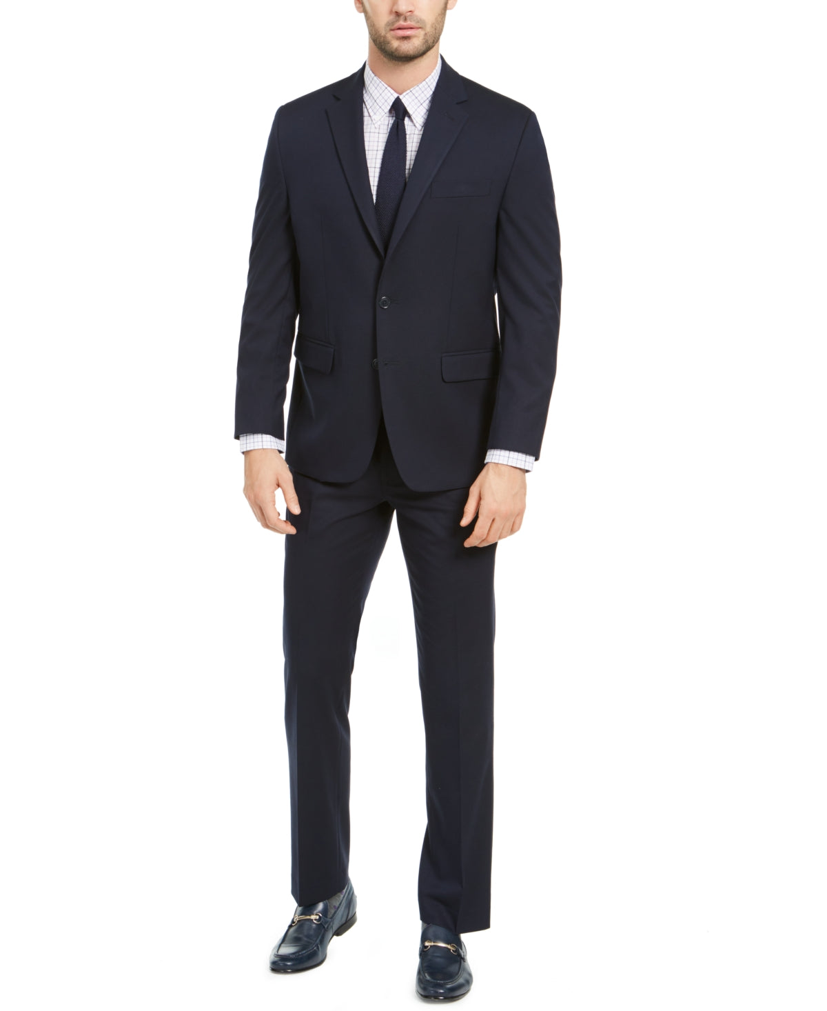 Geoffrey Beene Men's Classic Fit Suits Blue Size 50