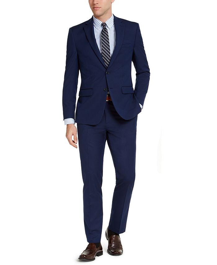 Van Heusen Men's Flex Plain Slim Fit Suits Blue Size 48