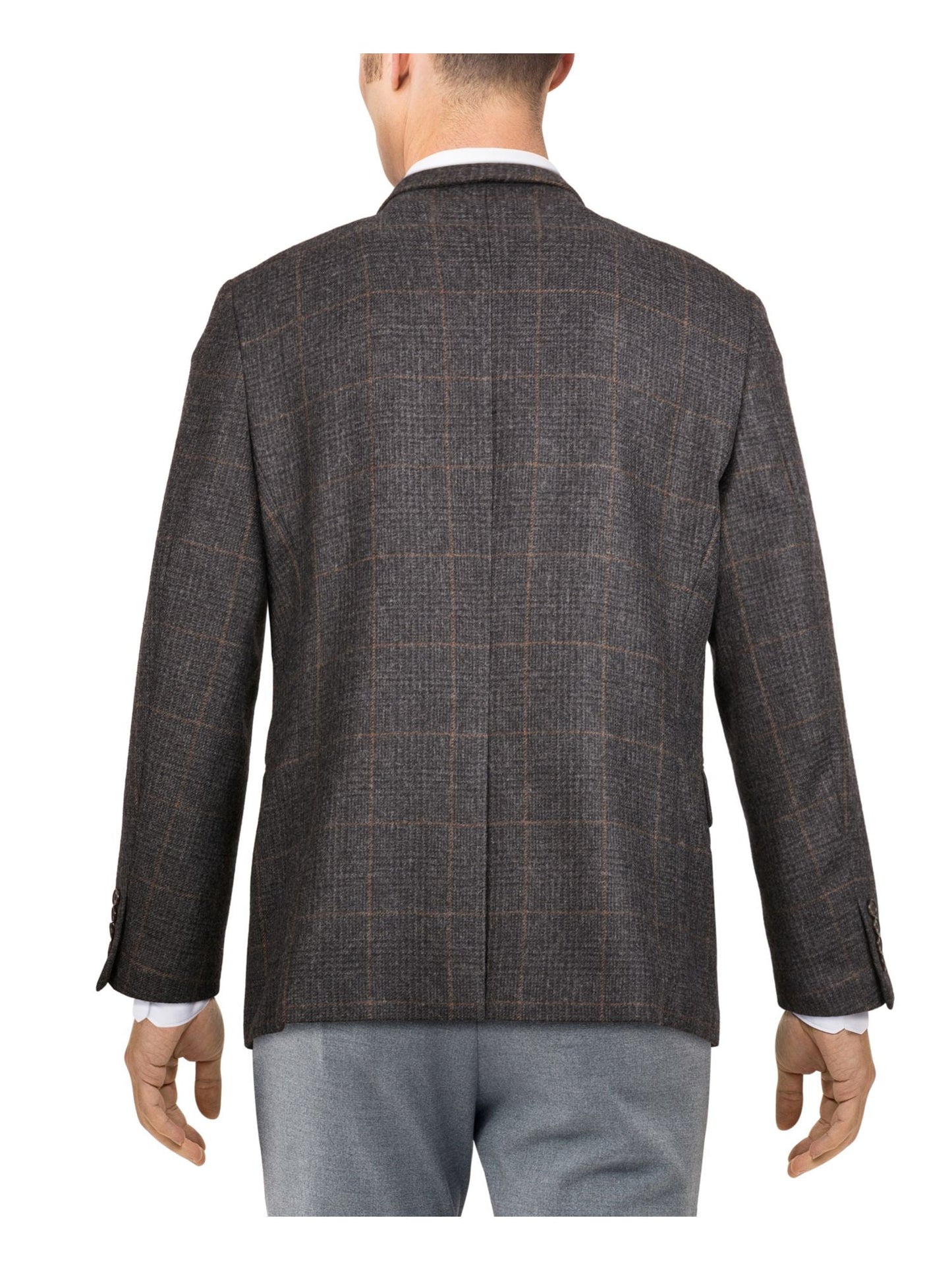 Ralph Lauren Men's Long Plaid Classic Fit Gray Size 44