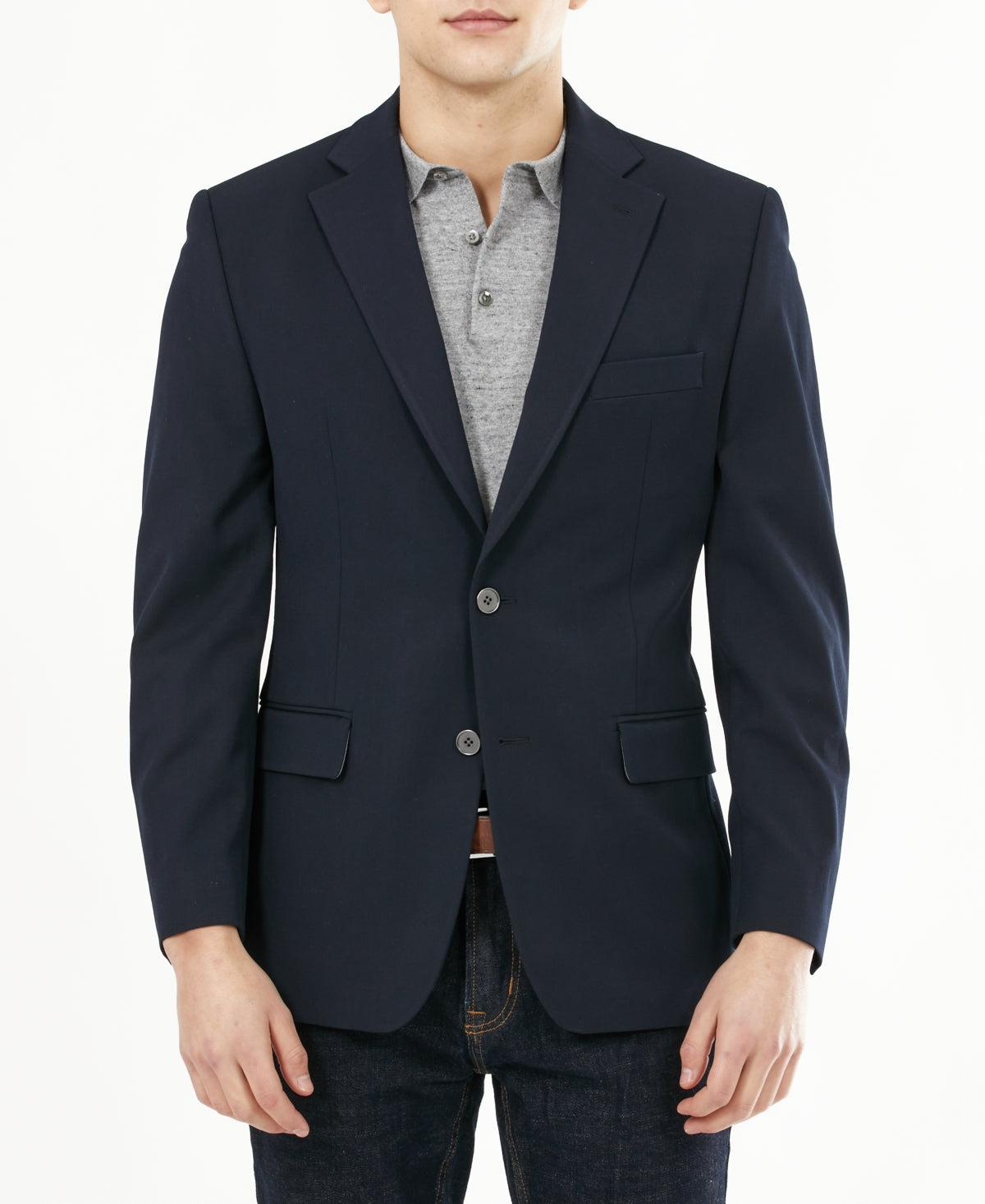 Michael Kors Men's Modern Fit Stretch Solid Blazer Blue Size 48