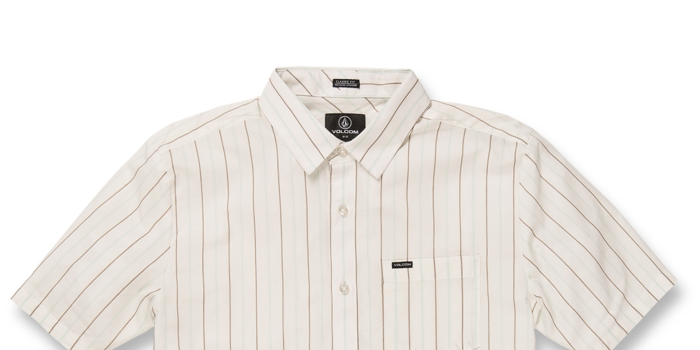 Volcom Men's Boiler Woven Short Sleeve Woven Tops Beige Size Large