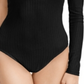 Polly & Esther Junior's One Shoulder Rib Knit Bodysuit Black Size Large