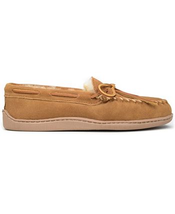 Minnetonka Men's Genuine Shearling Moccasin Slipper Brown Size 9 M
