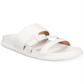 Aqua College Women's Sloan Leather Open Toe Casual Slide Sandals White Size 7.5 M