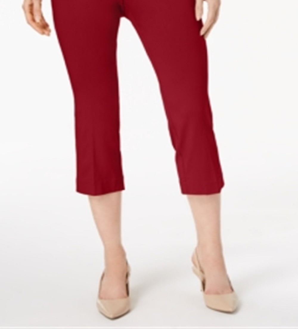 JM Collection Women's Embellished Pull On Capri Pants Red Size XX-Large