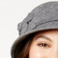 Nine West Women's Felt Self Flower Cloche Hat Gray Size Regular