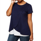 Motherhood Maternity Women's Pull Over Open Front Nursing Tee Blue Size X-Large