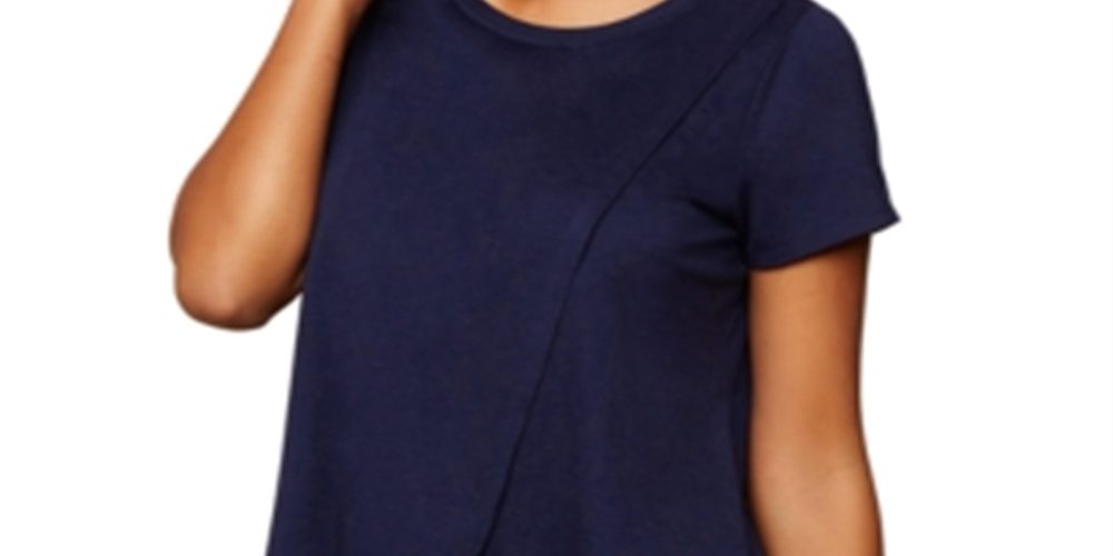 Motherhood Maternity Women's Pull Over Open Front Nursing Tee Blue Size X-Large