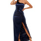 Emerald Sundae Women's Neckline Full Length Formal Gown Dress Blue Size Medium