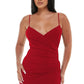 LNL Women's Asymmetric Knit Midi Dress Red Size Medium