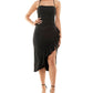 Emerald Sundae Junior's Ruffled Midi Dress Black Size Large