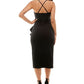 Emerald Sundae Junior's Ruffled Midi Dress Black Size Large