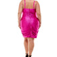 एमराल्ड संडे महिलाओं की ड्रेप्ड नेक शिअर्ड ड्रेस पिंक साइज 20W