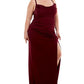 Emerald Sundae Women's Cowlneck Side Ruched Maxi Dress Red Size 20W