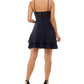Emerald Sundae Junior's Plunge Neck Mesh Back Dress Blue Size Small