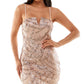 Emerald Sundae Junior's V Wire Sequined Bodycon Dress Pink Size X-Small