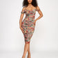 Katia Rae Juniors Printed Cold Shoulder Bodycon Dress Olive Multi