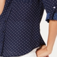 BCX Junior's Printed Button up Shirt Dark Blue Size Medium