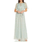 Adrianna Papell Women's Floral Jacquard Keyhole Gown Blue Size 6