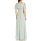Adrianna Papell Women's Floral Jacquard Keyhole Gown Blue Size 6