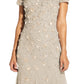 Adrianna Papell Women's Beaded Floral Gown Brown Size 2