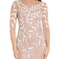 Adrianna Papell Women's Embellished 3/4 Sleeve Sheath Dress Pink Size 16
