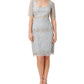 Adrianna Papell Women's Beaded Elbow Sleeve Cocktail Dress Blue Size 12