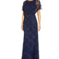 Adrianna Papell Women's Beaded Evening Gown Blue Size 8