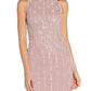 Papell Studio Women's Beaded Sheath Dress Pink Size 14