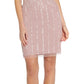 Papell Studio Women's Beaded Sheath Dress Pink Size 14