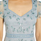 Papell Studio Women's Embellished Sweetheart Neckline Sheath Dress Blue Size 10