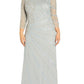 Adrianna Papell Women's Beaded Gown Blue Size 20